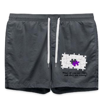 Puzzle - what if you are right and they are wrong? - Badeshorts - Anthrazit - Vorne - AI Model Male 185 light (185cm)
