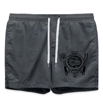 Grill Master Steak BBQ Charcoal Grill - Swim Trunks - anthracite - Front - AI Model Male 185 light (185cm)