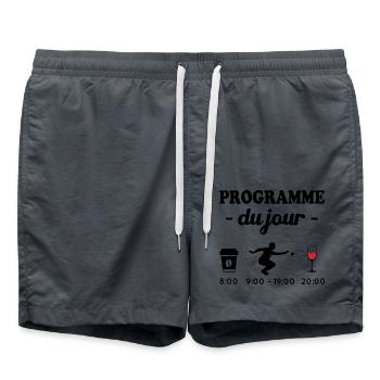 Pétanque le programme, Programme du jour pétanque - Short de bain - charbon - Devant - AI Model Male 185 light (185cm)