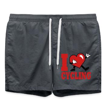 i love cycling cycle vélo, velo - Short de bain - charbon - Devant - AI Model Male 185 light (185cm)