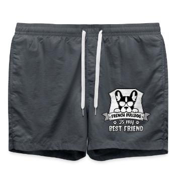 French Bulldog is my best Friend - Swim Trunks - anthracite - Front - AI Model Male 185 light (185cm)
