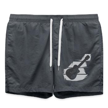 Guitar Illustration Musician Guitarist Western - Swim Trunks - anthracite - Front - AI Model Male 185 light (185cm)