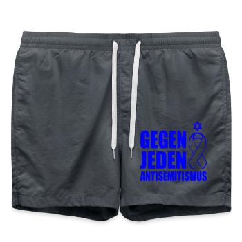 gegen jeden antisemitismus - Badeshorts - Anthrazit - Vorne - AI Model Male 185 light (185cm)