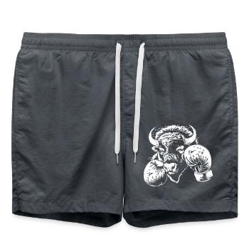 Bison Boxer Boxen MMA Kampfsport - Badeshorts - Anthrazit - Vorne - AI Model Male 185 light (185cm)