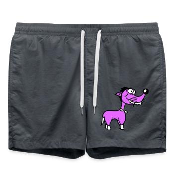 Hund Steht Dumm Kerl Lustig Blöd Verrückt Komisch - Badeshorts - Anthrazit - Vorne - AI Model Male 185 light (185cm)