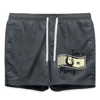 Le temps, c’est de l’argent - Short de bain - charbon - Devant - AI Model Male 185 light (185cm)