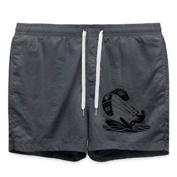 Kitesurfen Kitesurfer Kiteboard - Badeshorts - Anthrazit - Vorne - AI Model Male 185 light (185cm)