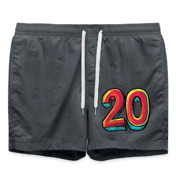 20 Symbole numérique - Short de bain - charbon - Devant - AI Model Male 185 light (185cm)