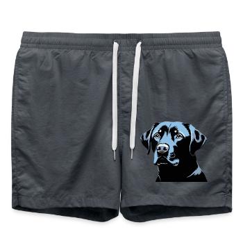 Tête de Labrador Retriever - Chien de compagnie Autocollant - Short de bain - charbon - Devant - AI Model Male 185 light (185cm)
