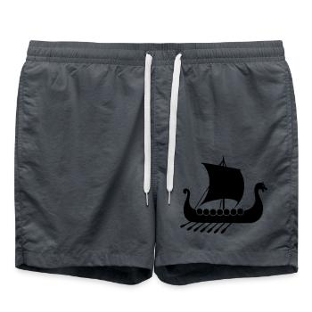 Navire viking - Short de bain - charbon - Devant - AI Model Male 185 light (185cm)
