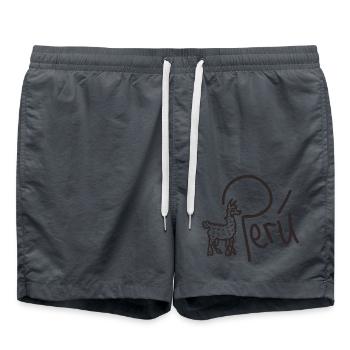 Manuscrit du Pérou avec animal - Short de bain - charbon - Devant - AI Model Male 185 light (185cm)