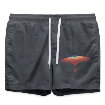 Feuille sur l’eau avec des gouttes - Short de bain - charbon - Devant - AI Model Male 185 light (185cm)