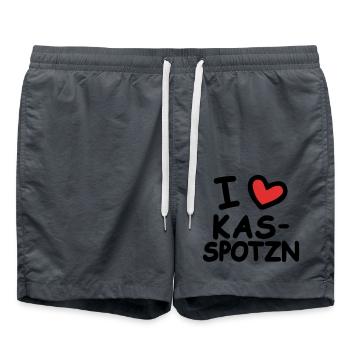 I Love Kasspotzn - Badeshorts - Anthrazit - Vorne - AI Model Male 185 light (185cm)
