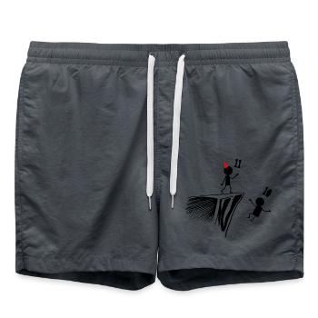 11th Birthday, 11 Year Old Gift, 11 Year Old, 11 Year Old Humor - Swim Trunks - anthracite - Front - AI Model Male 185 light (185cm)