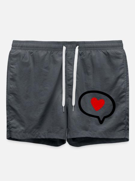 Speech bubble with heart - Swim Trunks - anthracite