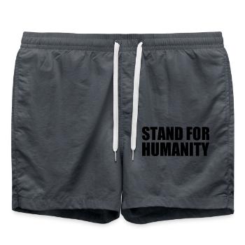 Stand for humanity - Swim Trunks - anthracite - Front - AI Model Male 185 light (185cm)