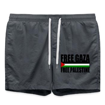 Free gaza free palestine - Short de bain - charbon - Devant - AI Model Male 185 light (185cm)