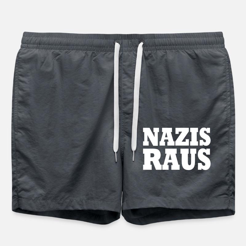 Nazis raus - Badeshorts - Anthrazit