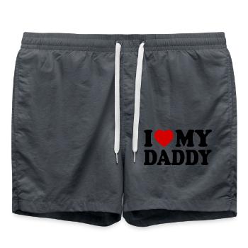 I love my daddy - Swim Trunks - anthracite - Front - AI Model Male 185 light (185cm)