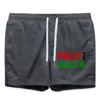 Pray for gaza - Badeshorts - Anthrazit - Vorne - AI Model Male 185 light (185cm)