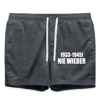 Nie wieder 1933 - 1945 - Badeshorts - Anthrazit - Vorne - AI Model Male 185 light (185cm)
