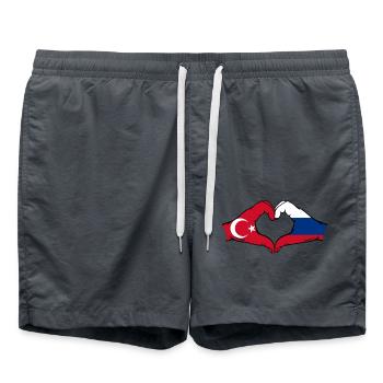 Turquie Russie Forme de coeur avec les mains - Short de bain - charbon - Devant - AI Model Male 185 light (185cm)