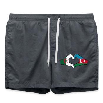 Algeria AzerbaijanHeart shape with hands - Swim Trunks - anthracite - Front - AI Model Male 185 light (185cm)