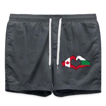 Forme de coeur Canada Bulgarie avec les mains - Short de bain - charbon - Devant - AI Model Male 185 light (185cm)