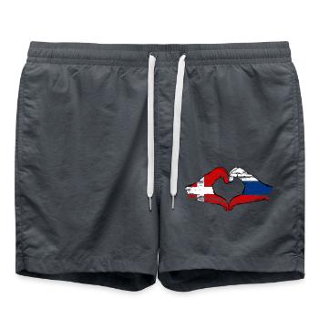 Dänemark Russland Herzform mit Hände used - Badeshorts - Anthrazit - Vorne - AI Model Male 185 light (185cm)