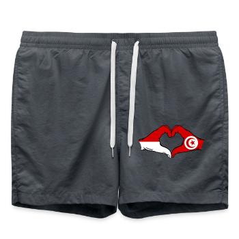 Indonésie Tunisie Forme de coeur avec les mains - Short de bain - charbon - Devant - AI Model Male 185 light (185cm)
