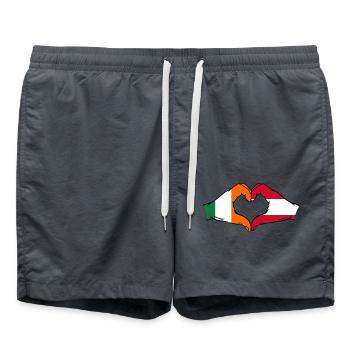 Irlande Autriche Drapeau Aiguilles Forme Coeur - Short de bain - charbon - Devant - AI Model Male 185 light (185cm)