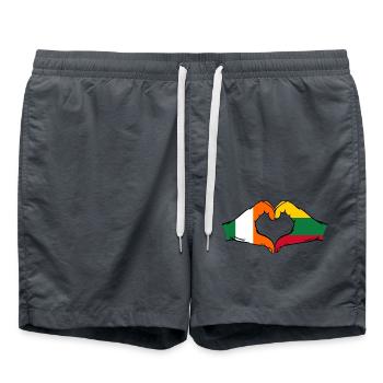 Irlande Lituanie Drapeau Aiguilles Forme De Coeur - Short de bain - charbon - Devant - AI Model Male 185 light (185cm)