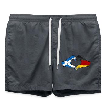 Ecosse Allemagne Drapeau Aiguilles Coeur Forme D’occasion - Short de bain - charbon - Devant - AI Model Male 185 light (185cm)