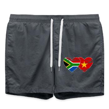 Afrique du Sud Vietnam Drapeau Coeur Utilisé - Short de bain - charbon - Devant - AI Model Male 185 light (185cm)