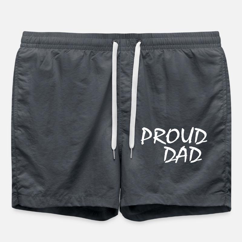 Proud dad - Swim Trunks - anthracite