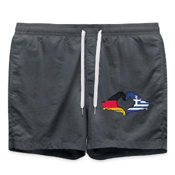 Allemagne Grèce Drapeau Mains Coeur Utilisé - Short de bain - charbon - Devant - AI Model Male 185 light (185cm)