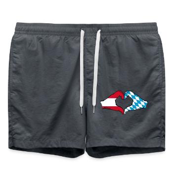 Austria Flag Hands Heart Shape - Swim Trunks - anthracite - Front - AI Model Male 185 light (185cm)