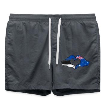 Estonie Australie Drapeau Coeur Utilisé - Short de bain - charbon - Devant - AI Model Male 185 light (185cm)