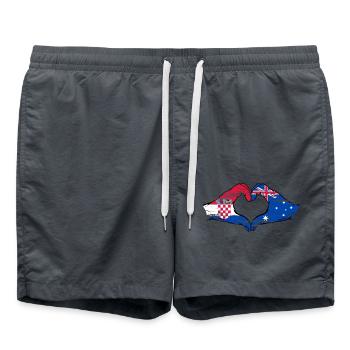Kroatien Australien Flagge Herzform used - Badeshorts - Anthrazit - Vorne - AI Model Male 185 light (185cm)