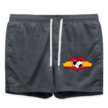 Spanien Fußball Flagge Hände Herzform - Badeshorts - Anthrazit - Vorne - AI Model Male 185 light (185cm)