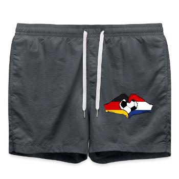 Allemagne Hollande Football Drapeau Mains Coeur Forme - Short de bain - charbon - Devant - AI Model Male 185 light (185cm)
