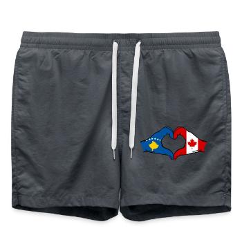Kosovo Canada Drapeau Mains Coeur Forme - Short de bain - charbon - Devant - AI Model Male 185 light (185cm)
