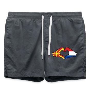 Macedonia Holland Flag Hands Heart Shape - Swim Trunks - anthracite - Front - AI Model Male 185 light (185cm)