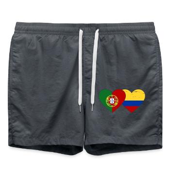 Portugal Colombie Drapeau Coeur Utilisé - Short de bain - charbon - Devant - AI Model Male 185 light (185cm)