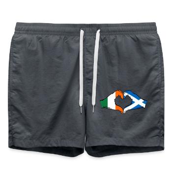 Irland Schottland Hände Herzform - Badeshorts - Anthrazit - Vorne - AI Model Male 185 light (185cm)
