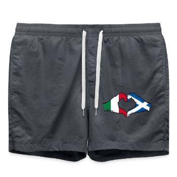 Italien Schottland Hände Herzform - Badeshorts - Anthrazit - Vorne - AI Model Male 185 light (185cm)