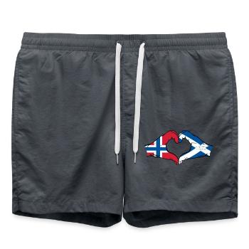 Norway Scotland Hands Heart Shape Used - Swim Trunks - anthracite - Front - AI Model Male 185 light (185cm)