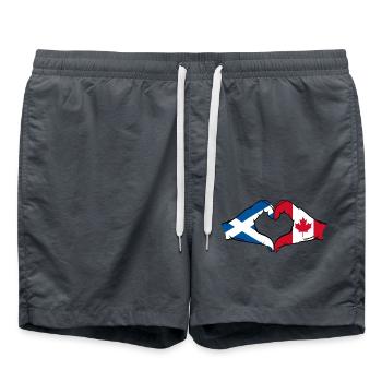 Schottland Kanada Hände Herzform - Badeshorts - Anthrazit - Vorne - AI Model Male 185 light (185cm)