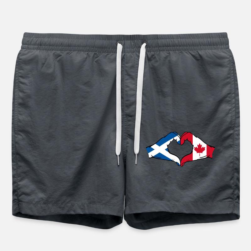 Scotland Canada Hands Heart Shape - Swim Trunks - anthracite