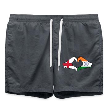 England India Hands Heart Shape - Swim Trunks - anthracite - Front - AI Model Male 185 light (185cm)